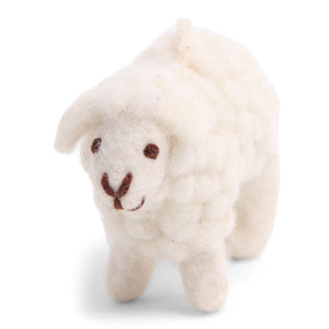 Mini Schaf flauschig weiß, 7x5 cm Wollfilz
