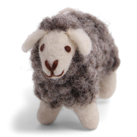 Mini Schaf flauschig grau, 7x5 cm Wollfilz