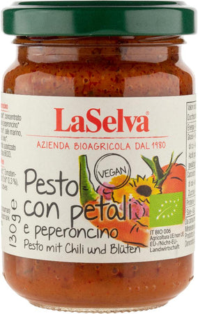 Pesto con Petali mit Chili und Blüten, La Selva