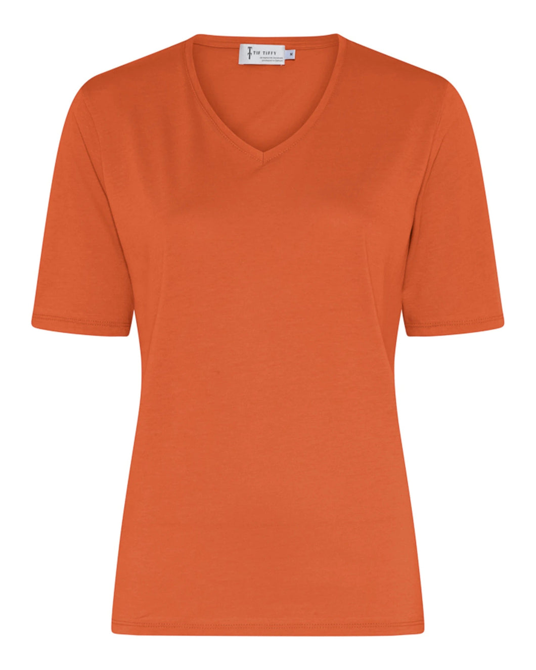 T-Shirt Gina Warm Orange V-Ausschnitt Gr. L