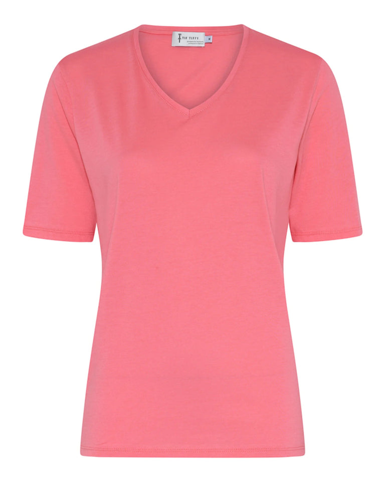 T-Shirt Gina Warm Rosé V-Ausschnitt Gr. L