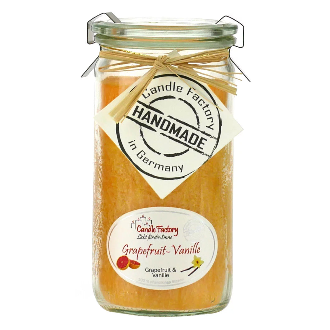 Grapefruit Vanille - Mini Jumbo Duftkerze im Weckglas